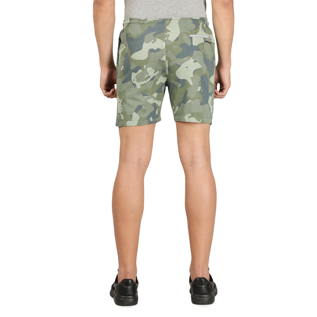 HEAD Men Green Camouflage Training Shorts